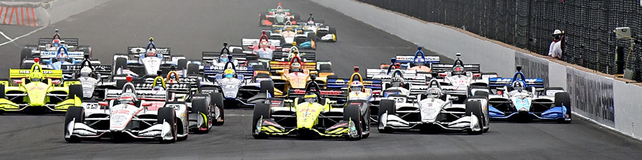 indy cars racing to through the start line San Diego